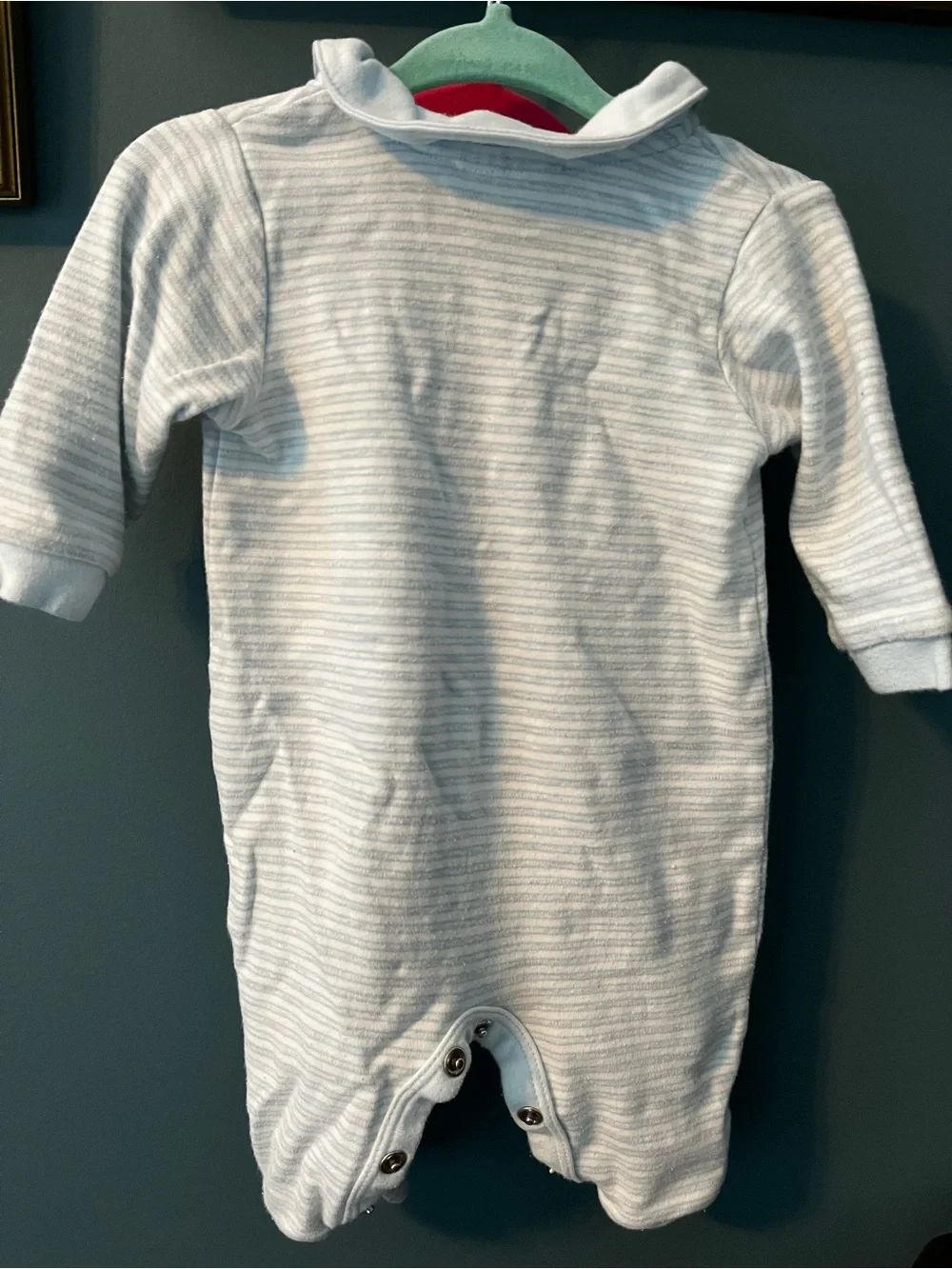 Disney Light Blue & White Striped Winnie the Pooh Footie
